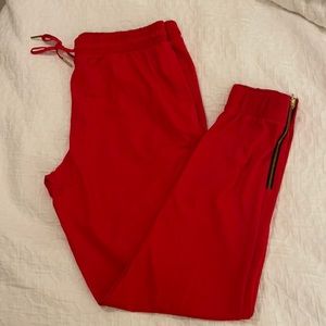 Zyia Red Everywhere Zipper Joggers Size L